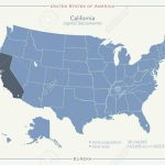 United States Of America Isolated Map And California State Territory   California Territory Map