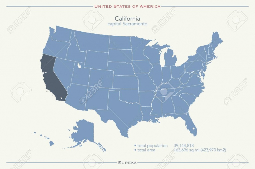 United States Of America Isolated Map And California State Territory - California Territory Map
