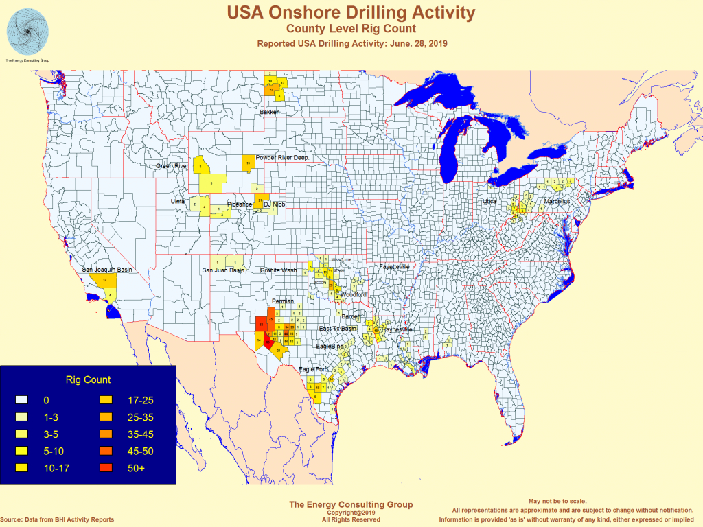 United States Oil And Gas Drilling Activity - Map Of Drilling Rigs In Texas