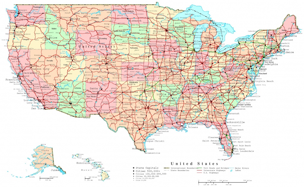 United States Printable Map - Printable Map Of Usa With Major Cities