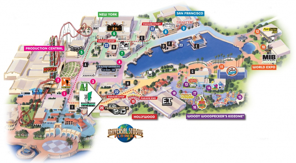Universal Florida Map And Travel Information | Download Free - Orlando Florida Universal Studios Map