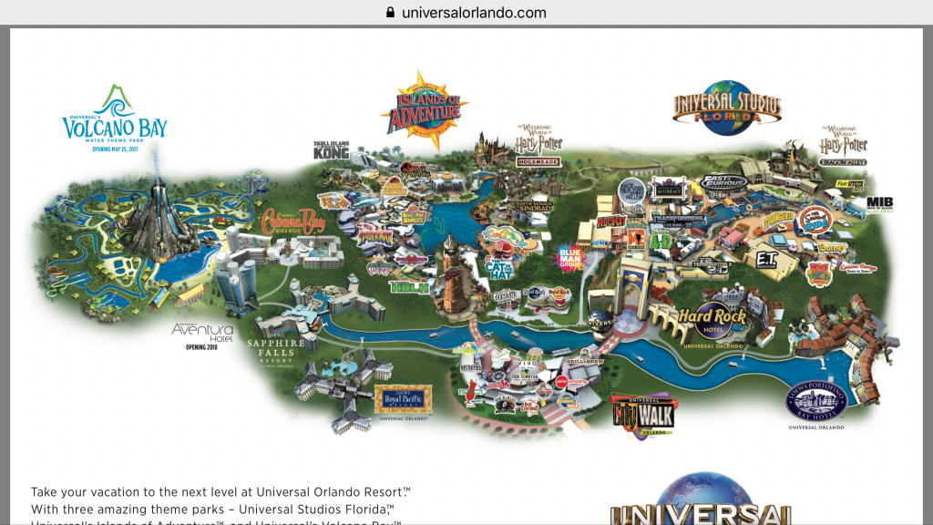 Universal Orlando Resort Map - Themeparkhipster - Universal Studios Florida Resort Map