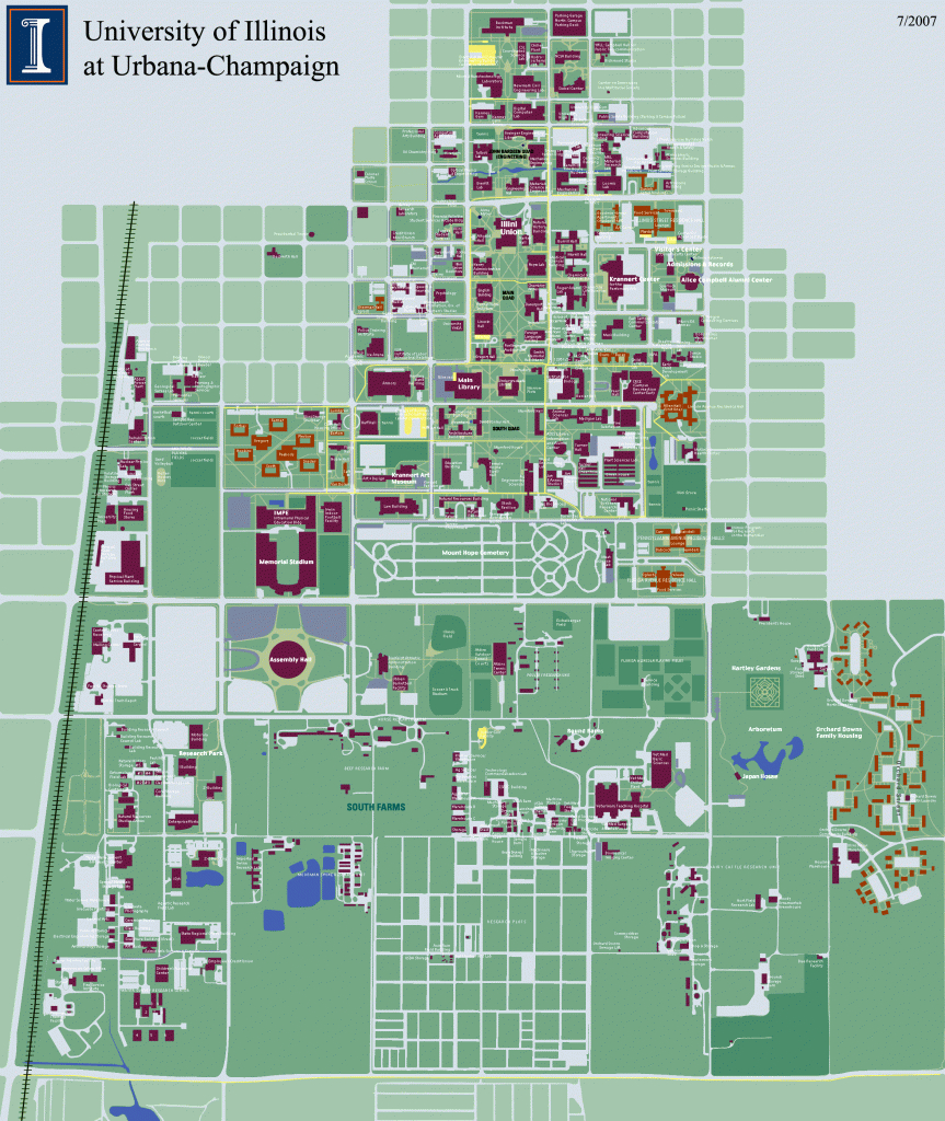 University Of Illinois At Urbana-Champaign Campus Map - 1401 West - South Texas College Mid Valley Campus Map