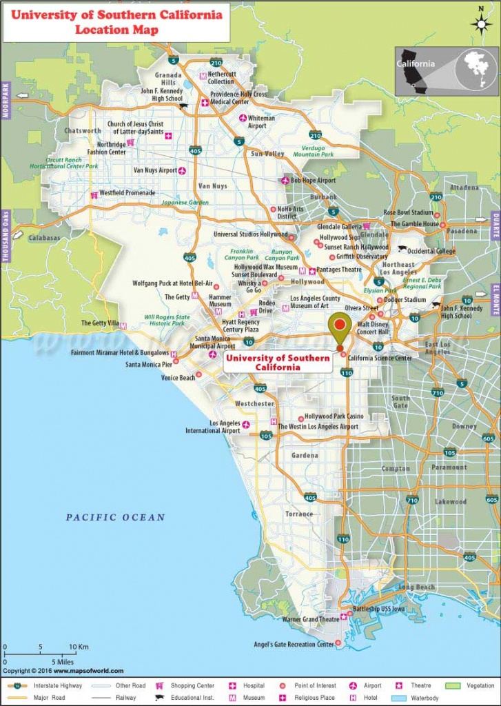 University Of Southern California (Usc), Los Angeles: Where Is - Duarte California Map
