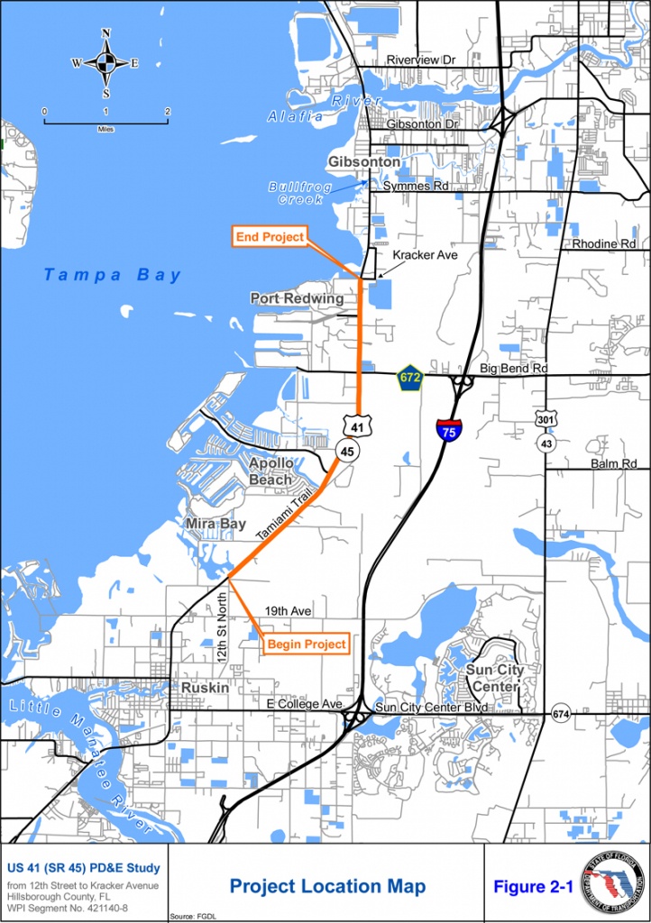 Us 41 (Sr 45) Project Development &amp;amp; Environment (Pd&amp;amp;e) Study - Map Of Florida Showing Apollo Beach