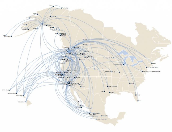 Us Airways Destinations Map Alaska Airlines Jumps To Fort Lauderdale ...