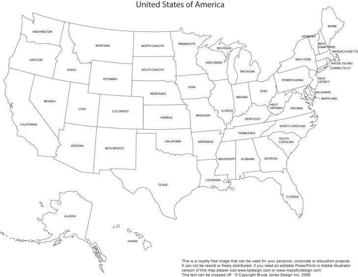 Printable Map Of The United States Without State Names