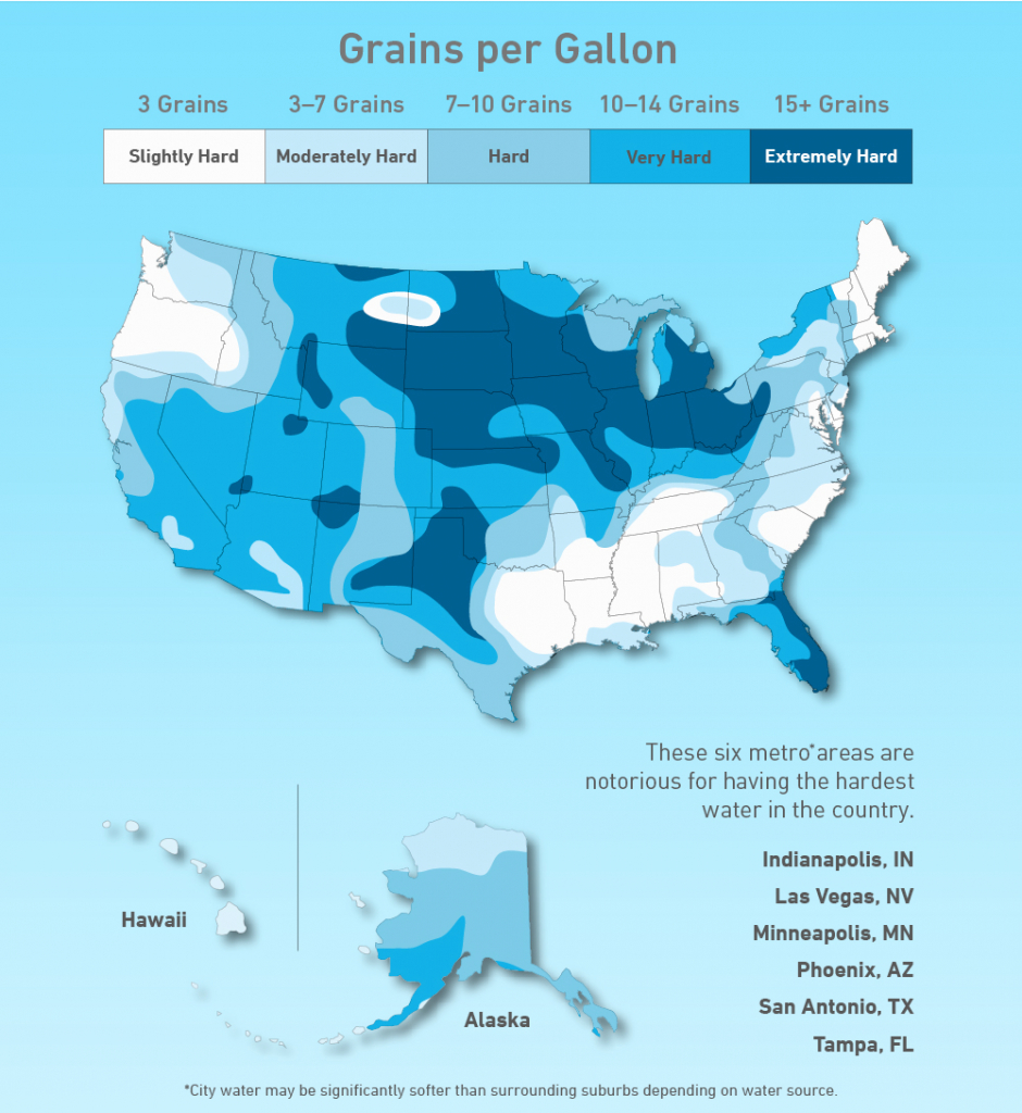 Us Hard Water Map | Homewater 101 - Florida Water Hardness Map