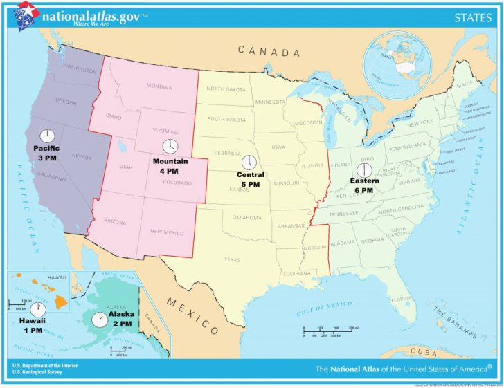 Us Time Zones Map States Name Printable