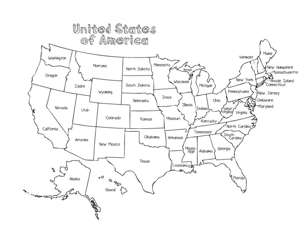 Us Map Without State Names Printable Coloring Map Us And Canada - Printable State Maps For Kids
