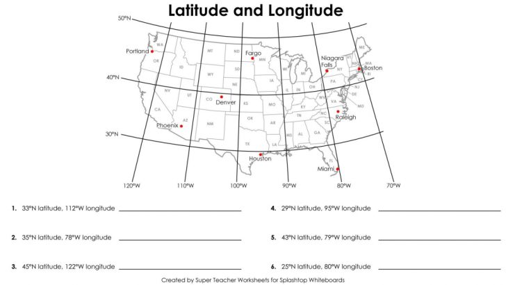 Us Map With Latitude And Longitude Printable