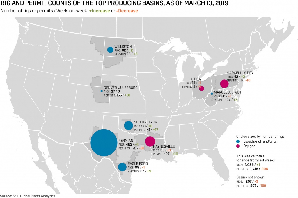 Us Oil And Gas Rig Count Rises On Week To 1,086: S&amp;amp;p Global Platts - Texas Rig Count Map