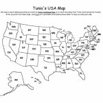 Us State Map Label Worksheet Blank Us States Map Test Blank   Us Map Test Printable