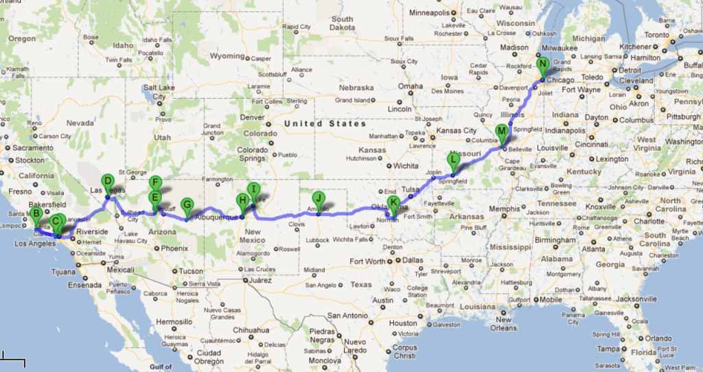 Usa 2012 – Cali + Route 66 | Places To Visit | Route 66 Road Trip - Free Printable Route 66 Map