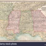 Usa Deep South:tn Georgia Mississippi Louisiana Al Ar Florida Stock   Mississippi Florida Map