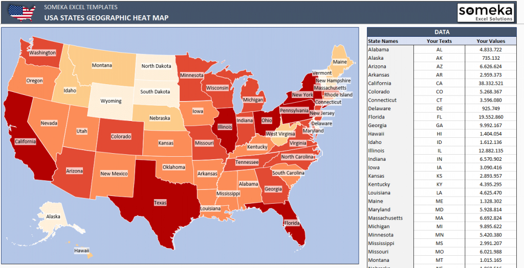 Usa Geographic Heat Map Generator - California Heat Map