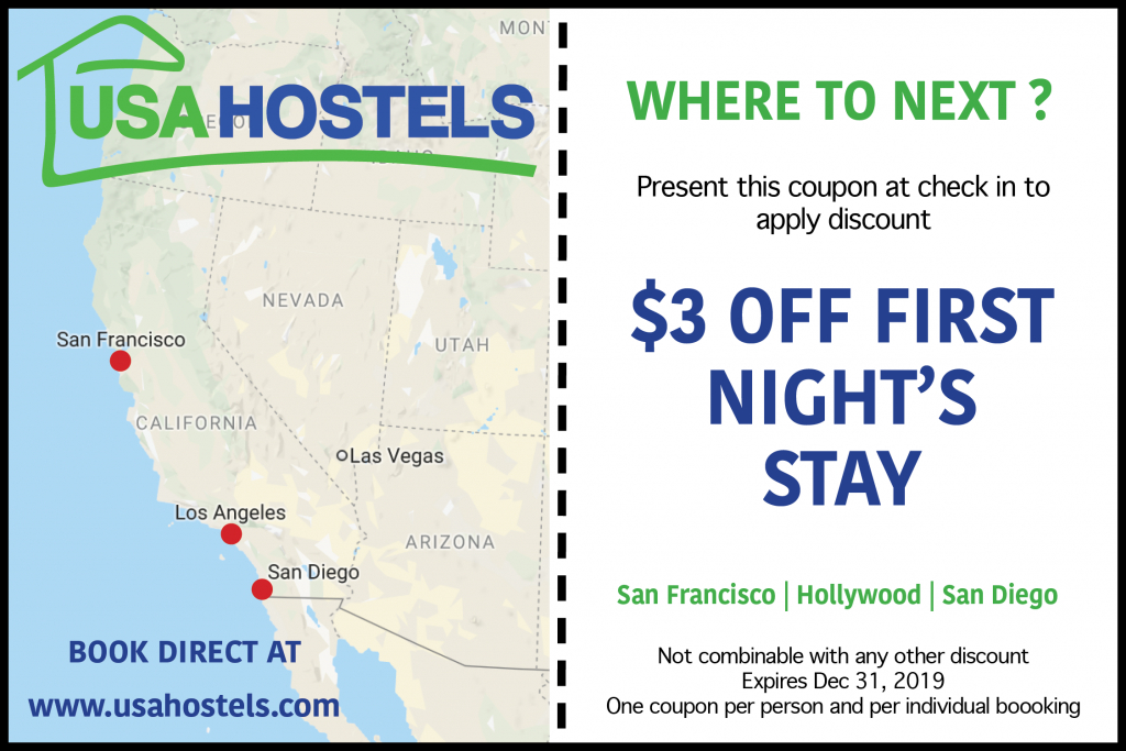 Usa Hostels Coupon - Usa Hostels - California Hostels Map