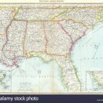 Usa: Southern Us; Maps Of Mouths Mississippi; Florida, 1907 Stock   Mississippi Florida Map