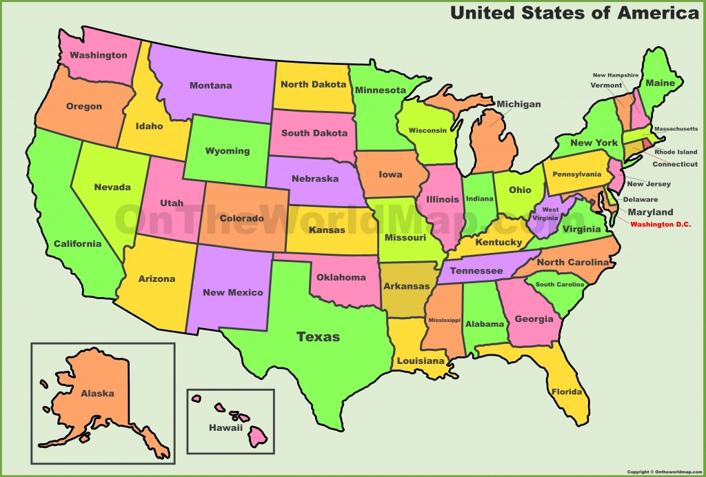 Usa States Map | List Of U.s. States - Free Printable United States Map With State Names