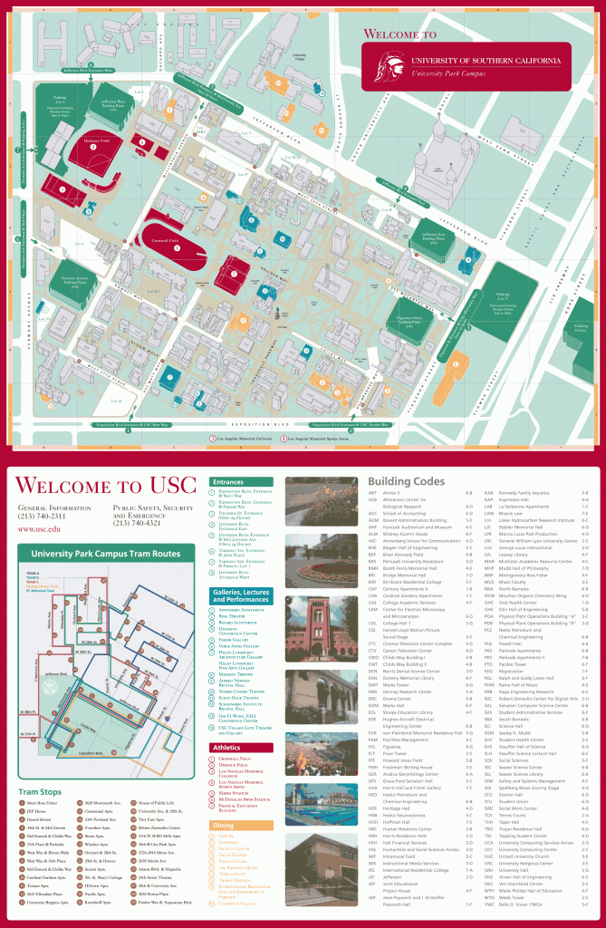 Usc Campus Map | Los Angeles Metropolitan Area | Campus Map - University Of Southern California Map