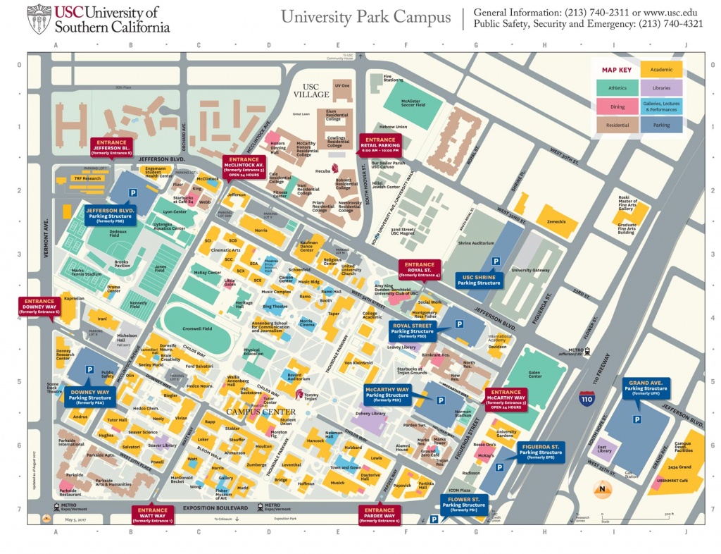Usc University Park Campus Parking Structures, Entrances Get New - University Of Southern California Map
