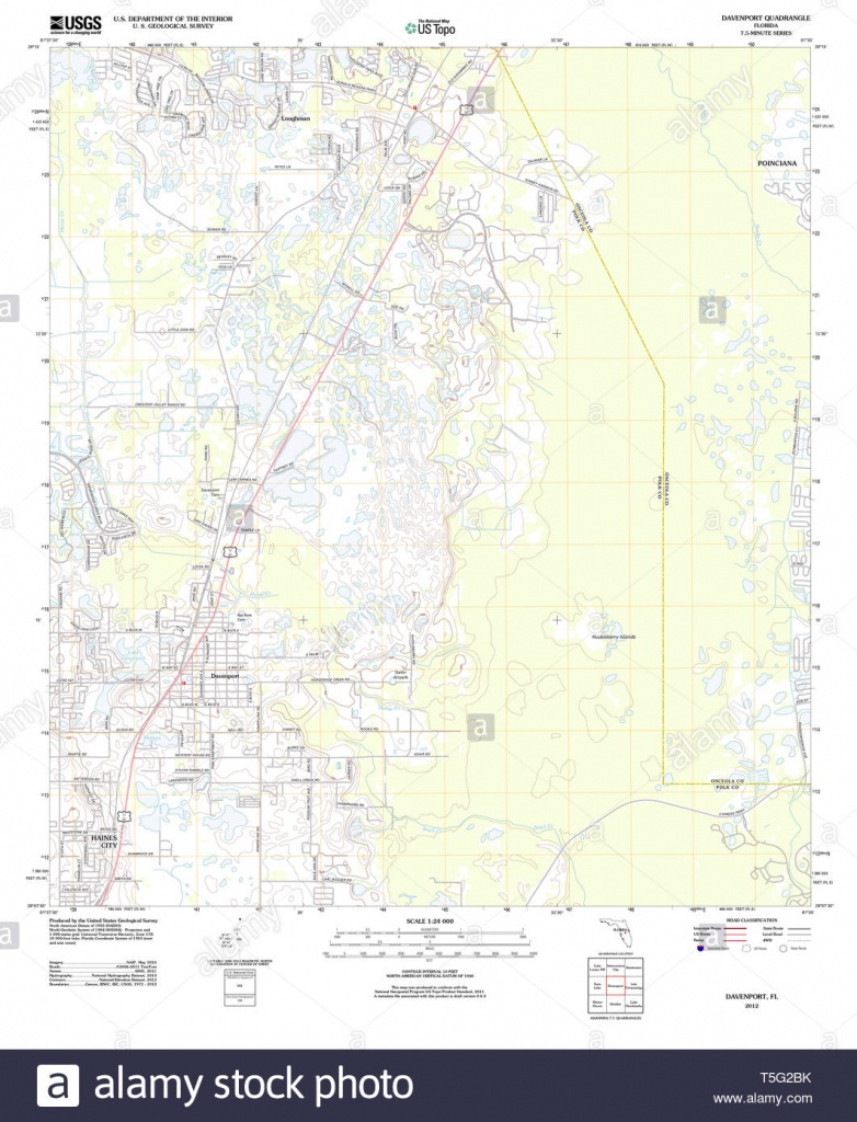 Usgs Topo Map Florida Fl Davenport 20120720 Tm Restoration Stock - Davenport Florida Map