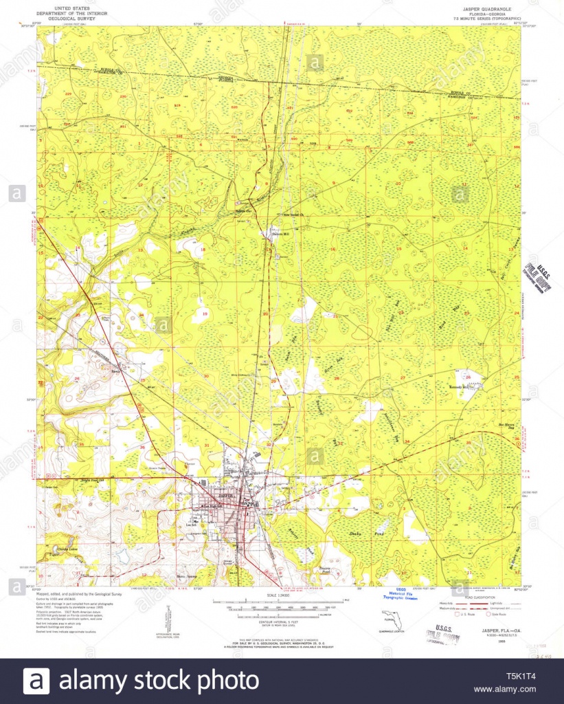 Usgs Topo Map Florida Fl Jasper 346843 1955 24000 Restoration Stock - Jasper Florida Map
