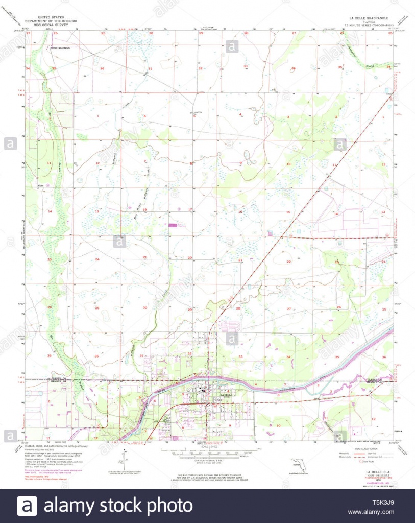 Usgs Topo Map Florida Fl La Belle 346953 1958 24000 Restoration - Labelle Florida Map