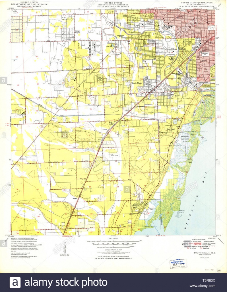 Usgs Topo Map Florida Fl South Miami 348561 1950 24000 Restoration - Topographic Map Of South Florida