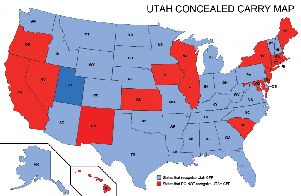 Utah Concealed Weapons Permit Reciprocity Map | Misc | Concealed - Florida Ccw Map