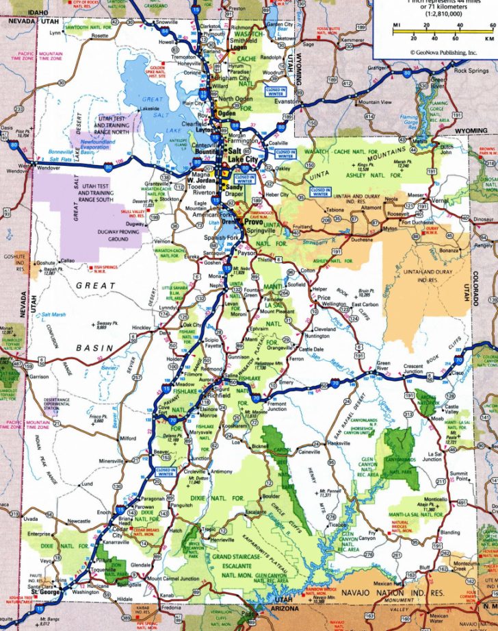 Utah State Map Printable