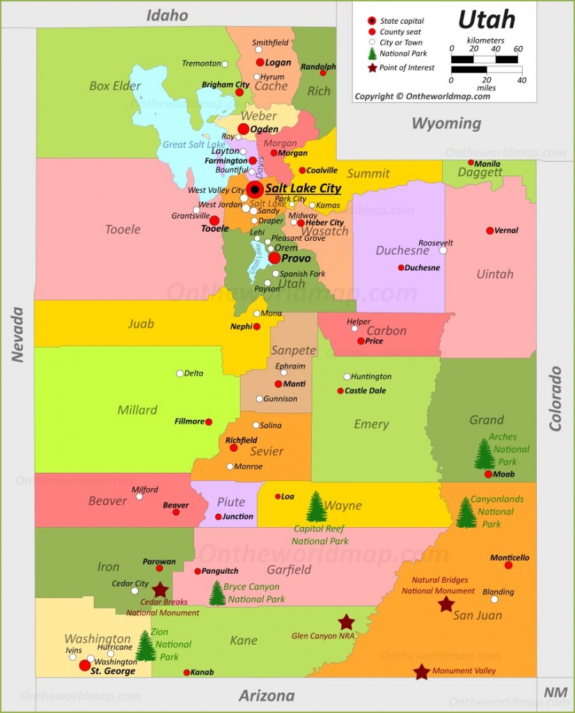 Utah State Maps | Usa | Maps Of Utah (Ut) - Printable Map Of Utah National Parks