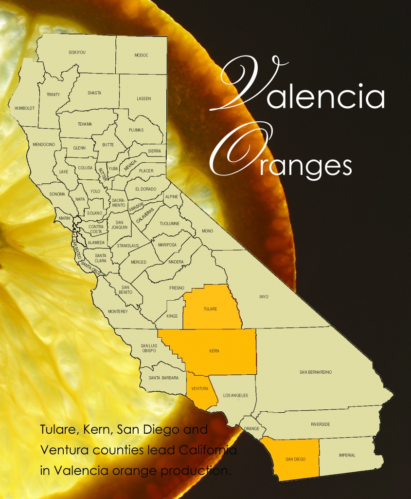 Valencia Orange Production California - - Valencia California Map