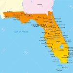 Vector Color Map Of Florida State. Usa Royalty Free Cliparts   Florida St Map