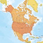 Vector Map North America Bathymetry Xl | One Stop Map   Printable Map Of North America With Labels