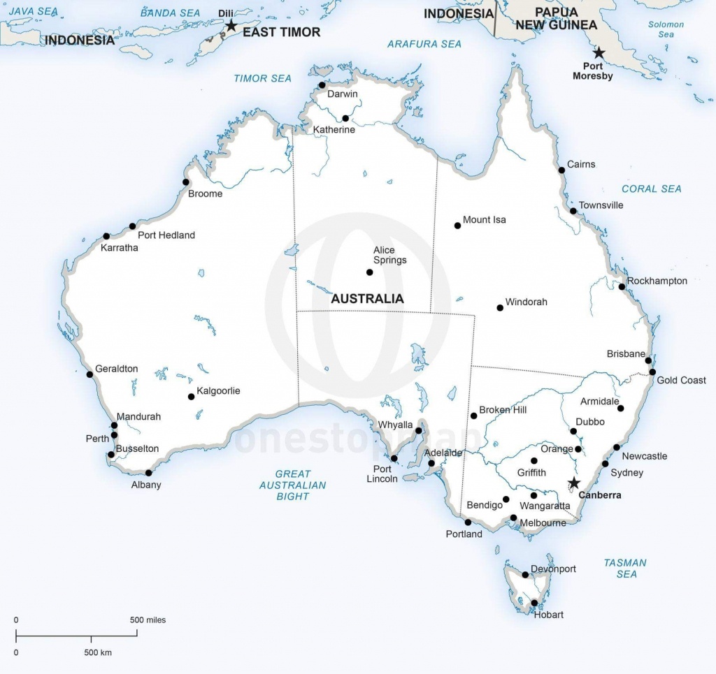 Vector Map Of Australia Political | One Stop Map - Printable Map Of Australia With States