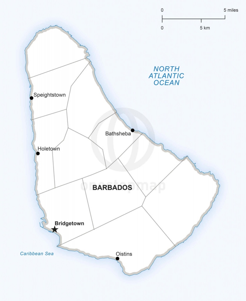 Vector Map Of Barbados Political | One Stop Map - Printable Map Of Barbados