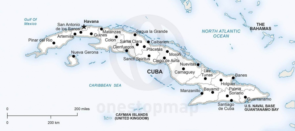 Vector Map Of Cuba Political | One Stop Map - Printable Outline Map Of Cuba