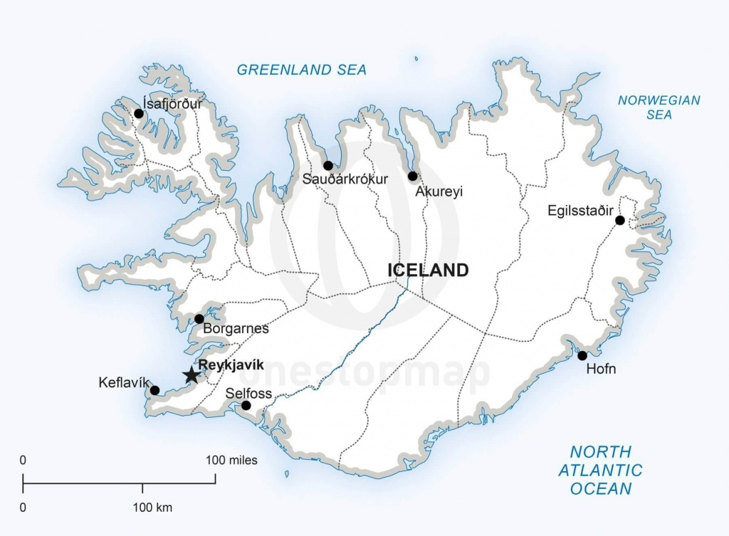 Vector Map Of Iceland Political | One Stop Map - Maps Of Iceland Printable Maps