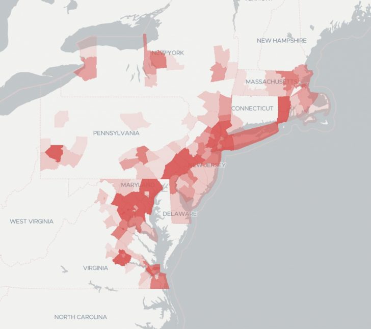 Verizon Fios Internet Coverage And Availability Map Xfinity Coverage