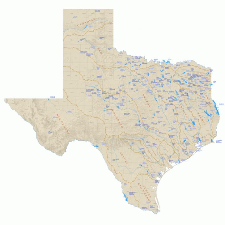 Texas Creeks And Rivers Map