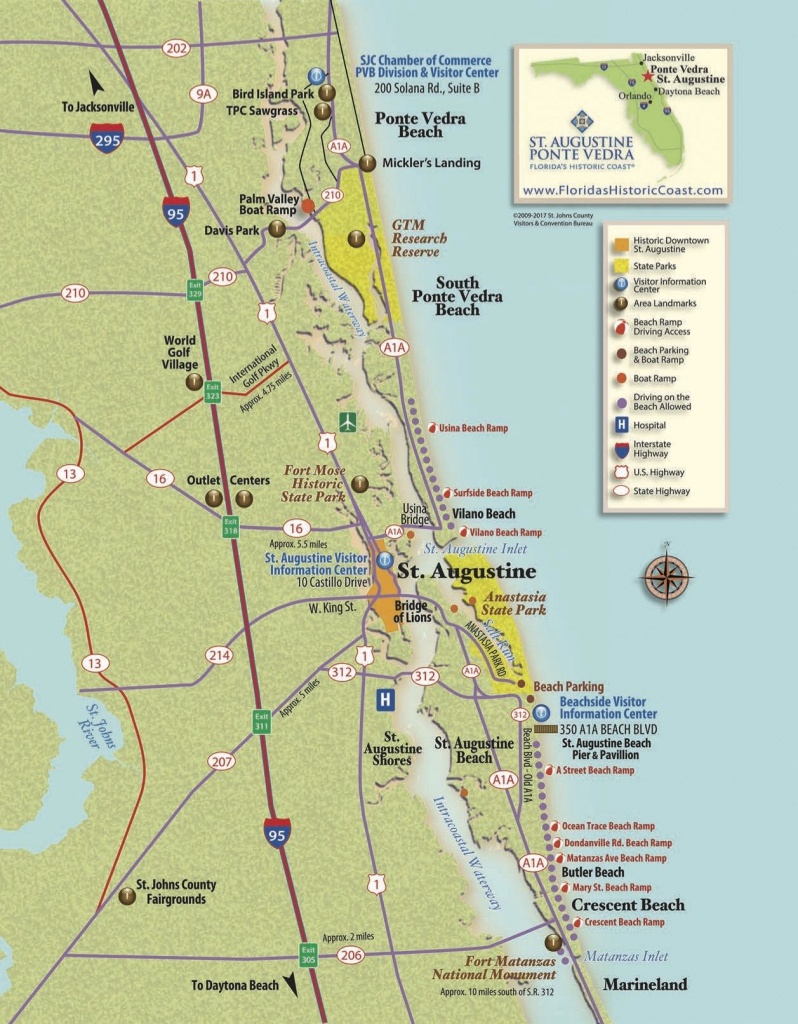 View St. Augustine Maps To Familiarize Yourself With St. Augustine - Ponte Vedra Florida Map