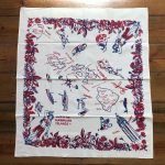 Vintage 50S Hawaii Print Souvenir Small Tablecloth State Map Surfer   Vintage Florida Map Tablecloth