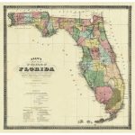 Vintage Florida Map   1870   Vintage Florida Map