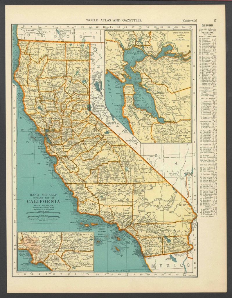 Vintage Map Of California From 1937 Original | I Love Maps - Vintage California Map