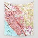 Vintage Map Of San Clemente California (1968) Wall Tapestry   San Clemente California Map