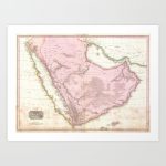 Vintage Map Of Saudi Arabia (1818) Art Printbravuramedia | Society6   Printable Map Of Saudi Arabia