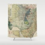 Vintage Map Of The Texas Oil And Gas Fields (1920) Shower Curtain   Texas Map Shower Curtain