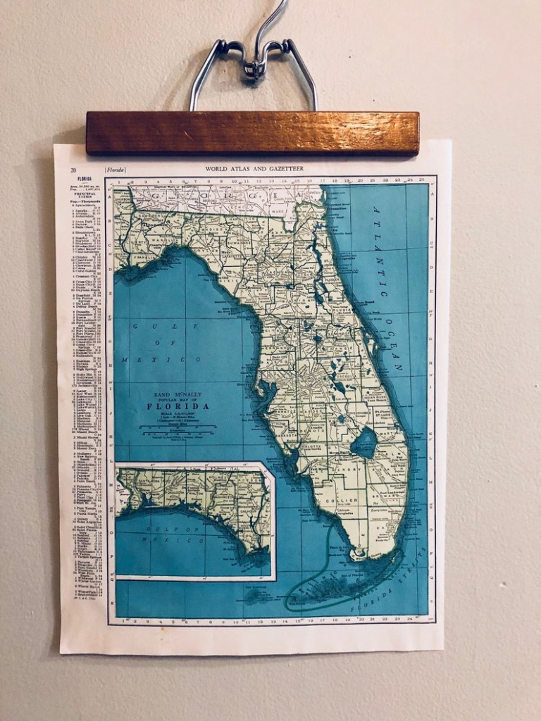 Vintage Maps Of Florida And Connecticut Original Antique Atlas | Etsy - Vintage Florida Maps For Sale