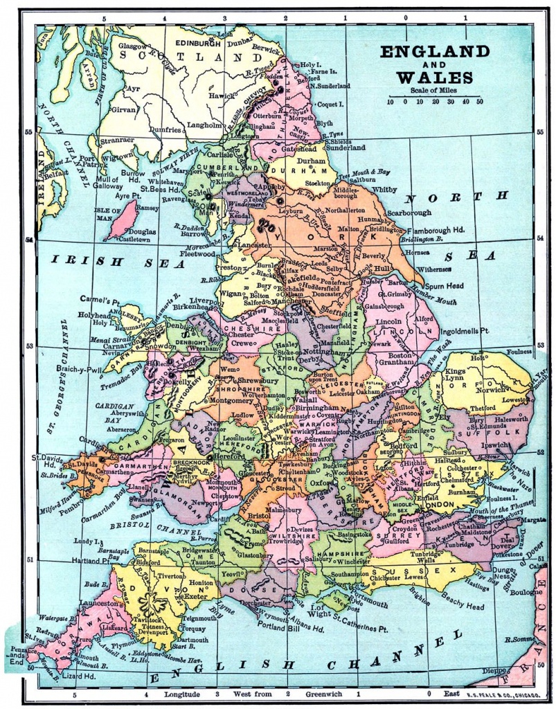 Vintage Printable - Map Of England And Wales | World Of Maps - Printable Map Paper